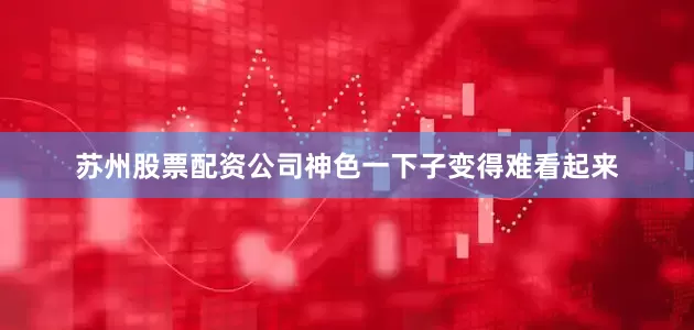 苏州股票配资公司神色一下子变得难看起来